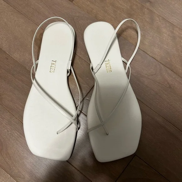 TKEES Cream Strappy Sandals - Picture 2 of 6
